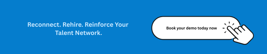 Corporate alumni management platform banner with call-to-action demo button